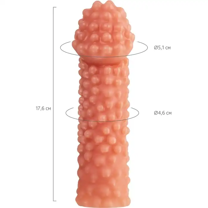Насадка на фаллос с бугорками Cock Sleeve 004 Size L - 17,6 см. Фотография 4.