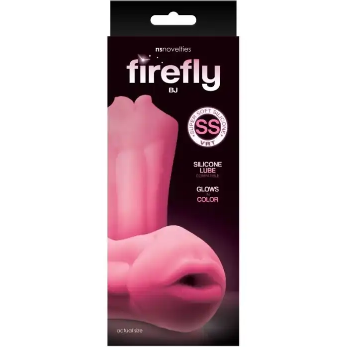Розовый, светящийся в темноте мастурбатор-ротик BJ - Firefly. Фотография 2.