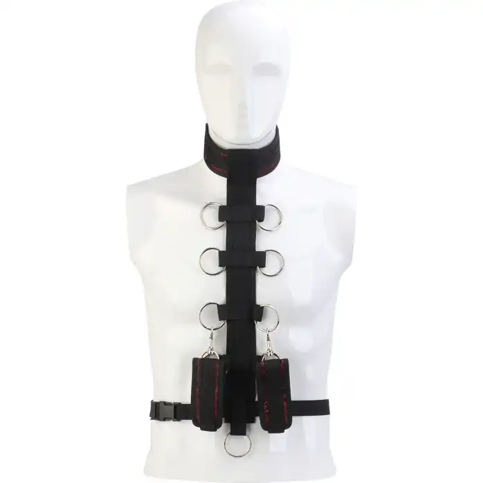 Черный шейный воротник и манжеты на запястья COLLAR BODY RESTRAINT - Blaze