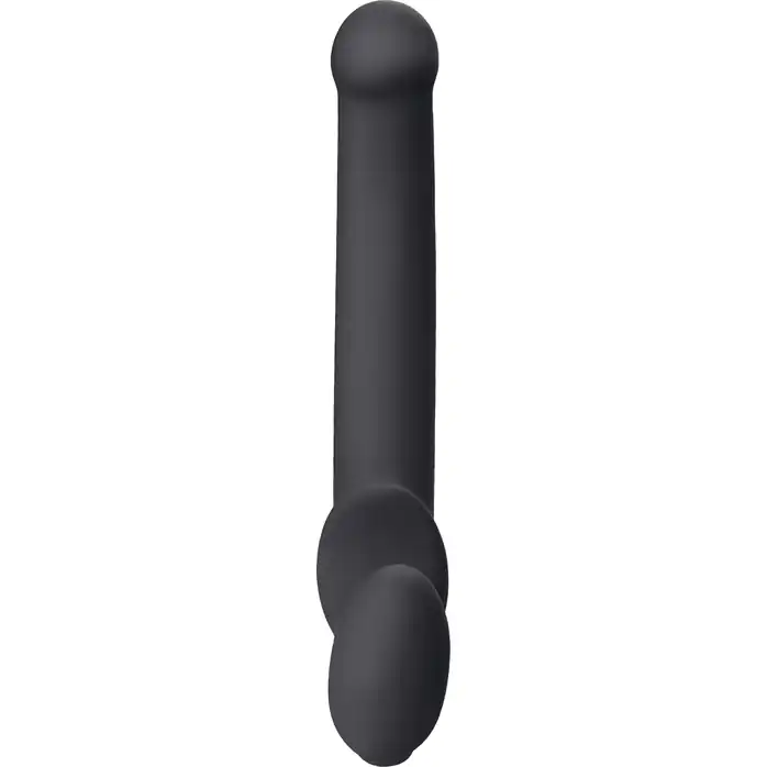 Черный безремневой страпон Silicone Bendable Strap-On - size M. Фотография 3.
