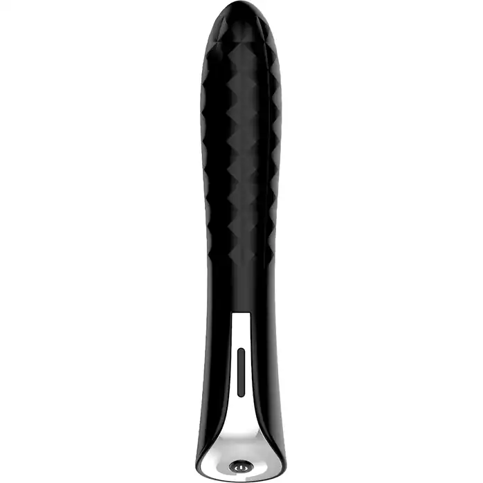 Черный вибромассажер MAGIC DIAMOND THRUSTER - 13 см - Midnight Magic