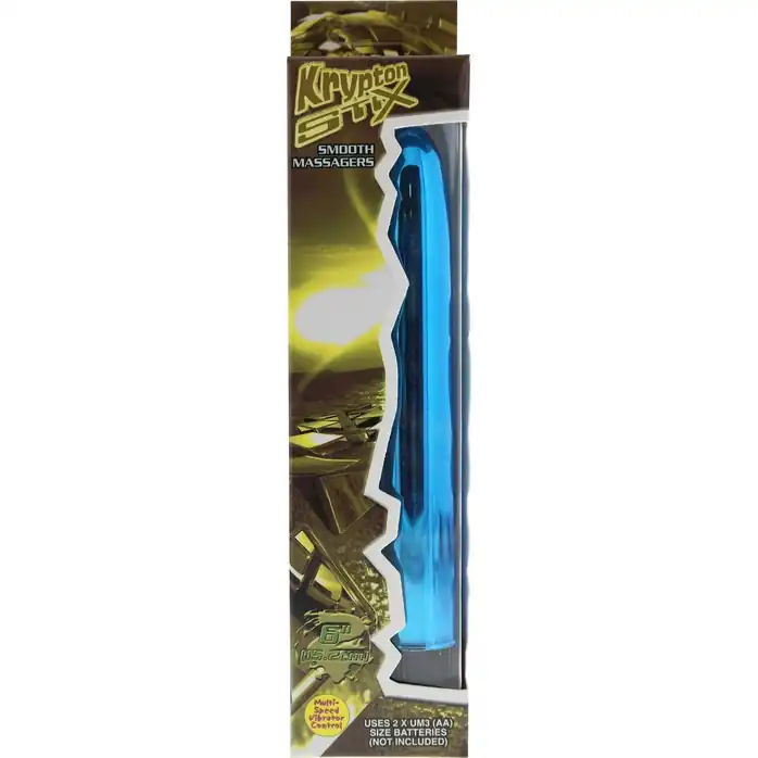 Голубой вибратор KRYPTON STIX 6 MASSAGER - 15,2 см - Krypton Stix. Фотография 2.