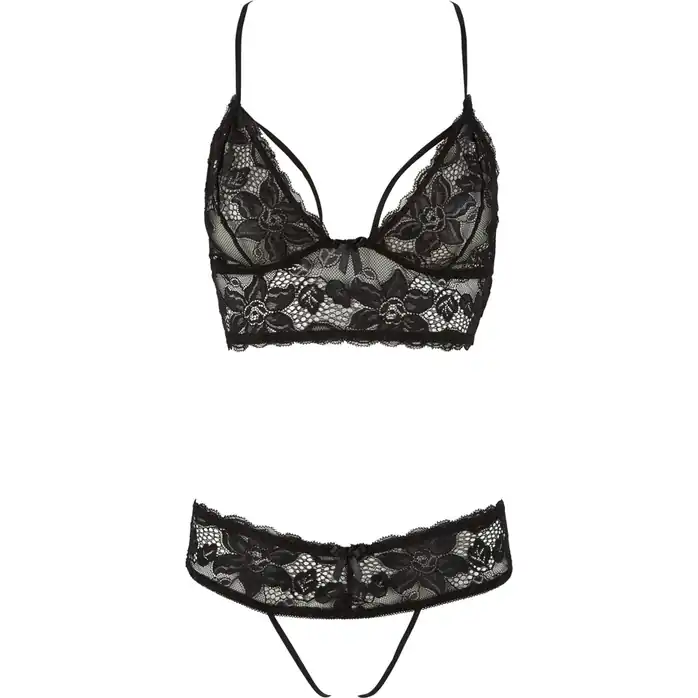 Пикантный кружевной комплект с отстегивающимися чашками - Cottelli Collection. Фотография 3.
