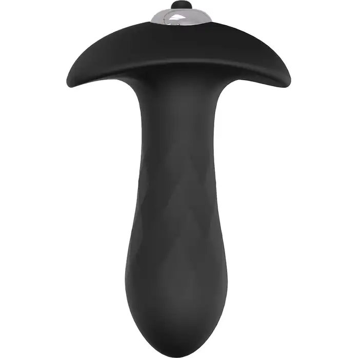 Черная анальная вибровтулка Single Speed Diamond Plug - 10 см - Essentials