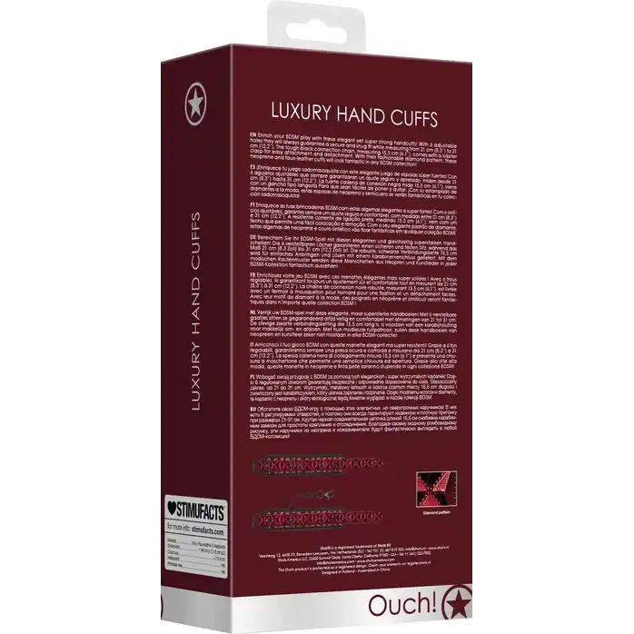 Красно-черные наручники Luxury Hand Cuffs - Ouch!. Фотография 8.
