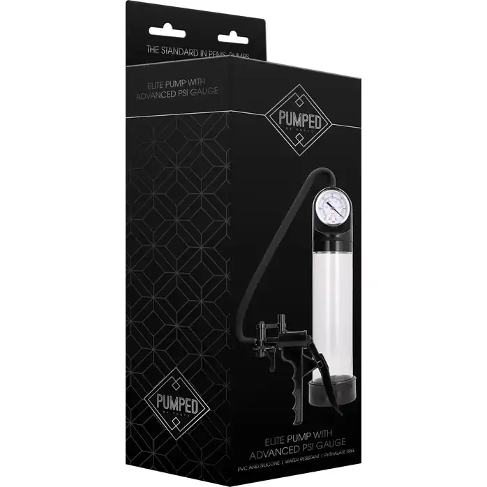 Прозрачная вакуумная помпа с манометром Elite Pump With Advanced PSI Gauge - PUMPED. Фотография 2.