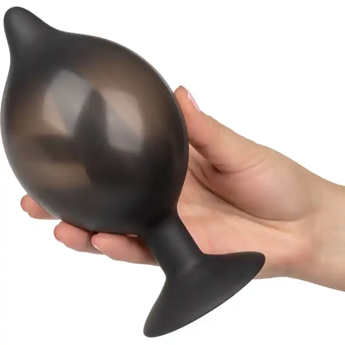 Расширяющаяся анальная пробка со съемным шлангом Large Silicone Inflatable Plug - 13,25 см - Anal Toys. Фотография 4.