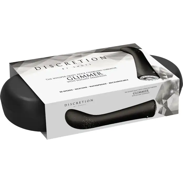 Черный вибромассажер для точки G Glimmer - 20,5 см - Discretion. Фотография 12.