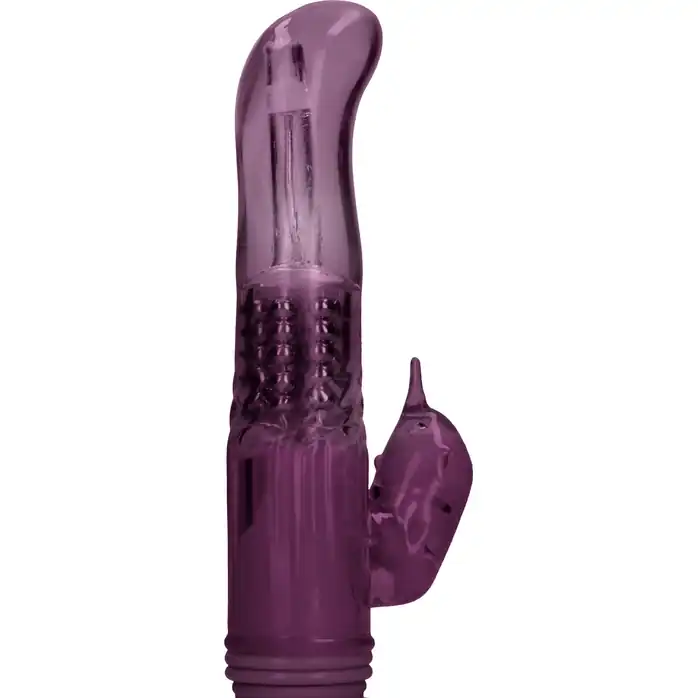 Фиолетовый вибратор-кролик Rotating Dolphin - 23 см - Shots Toys. Фотография 6.