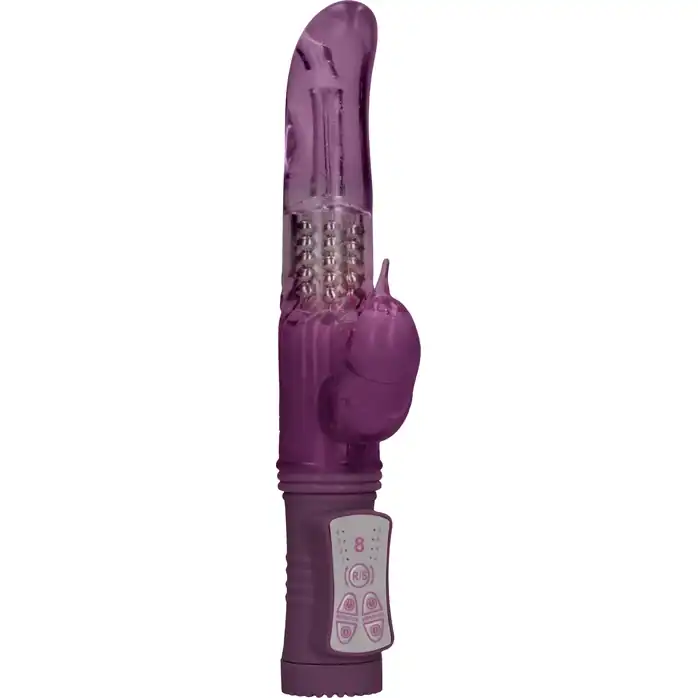 Фиолетовый вибратор-кролик Rotating Dolphin - 23 см - Shots Toys