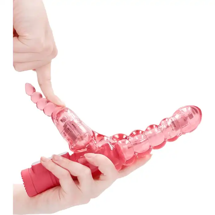 Розовый вибратор-кролик Rotating Bubbles - 23,2 см - Shots Toys. Фотография 5.