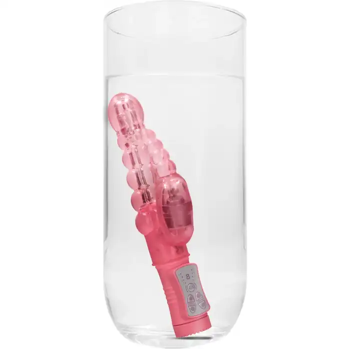 Розовый вибратор-кролик Rotating Bubbles - 23,2 см - Shots Toys. Фотография 8.
