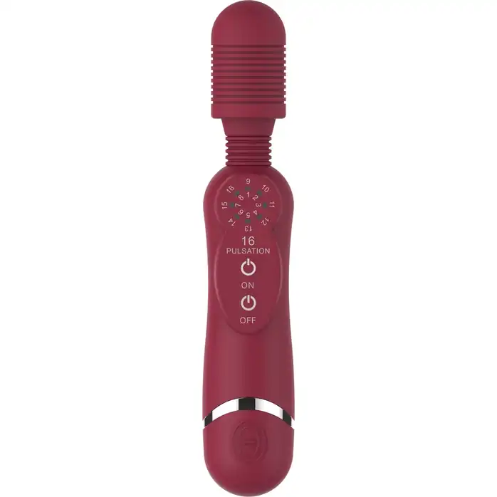 Красный универсальный массажер Silicone Massage Wand - 20 см - Shots Toys