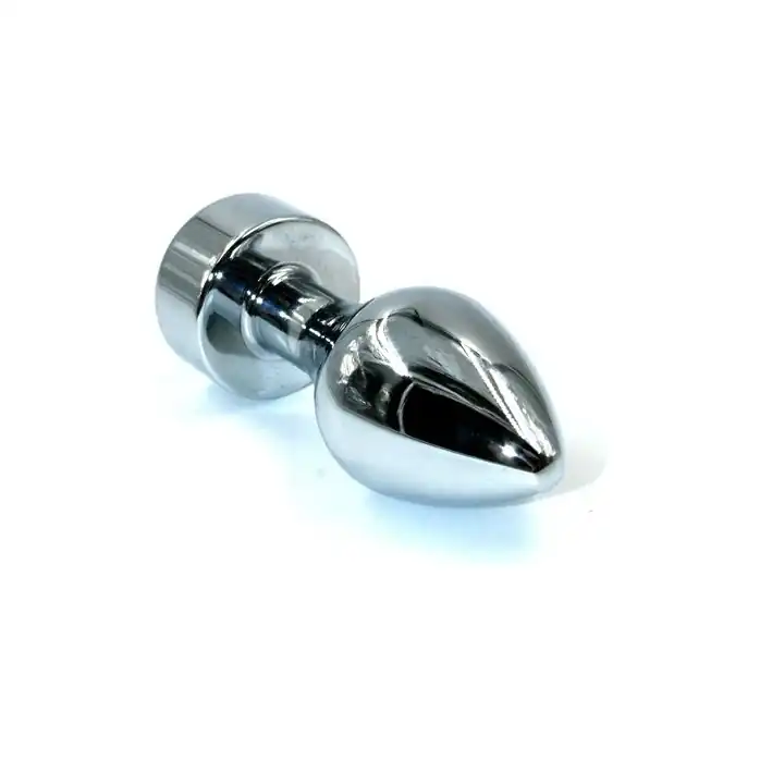 Серебристая анальная пробка с объемным изумрудным кристаллом - 10 см - Kanikule anal plugs. Фотография 2.