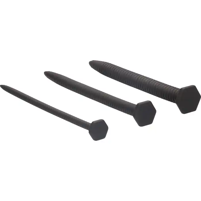 Набор из 3 черных стимуляторов уретры Silicone Screw Plug Set - Ouch!. Фотография 2.