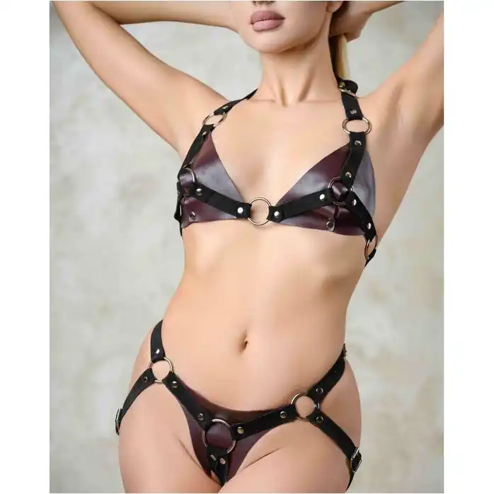 Бордовый лиф с колечками Maroon Bodice - Lady s Arsenal. Фотография 2.