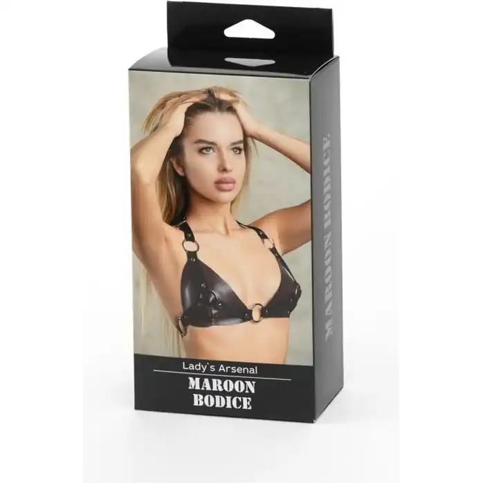 Бордовый лиф с колечками Maroon Bodice - Lady s Arsenal. Фотография 3.