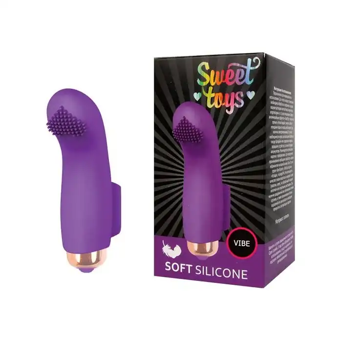 Фиолетовая вибропулька с шипиками - 7,2 см - SWEET TOYS. Фотография 2.
