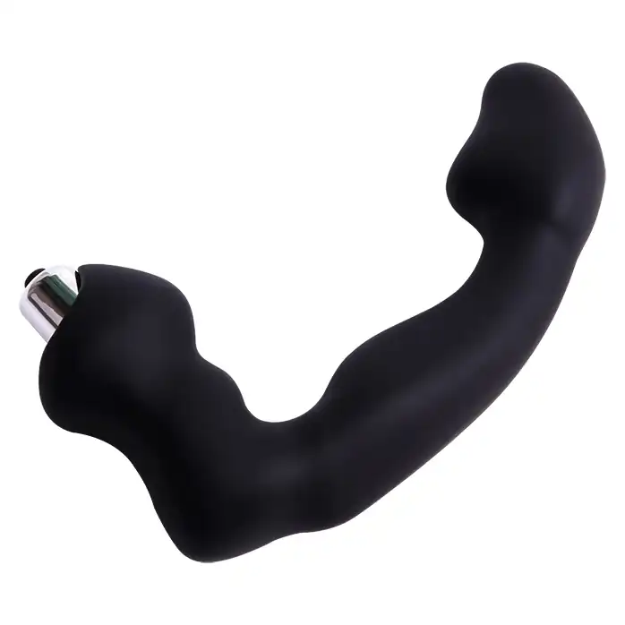 Черный силиконовый массажер простаты Black Mont - 17 см - Black Mont