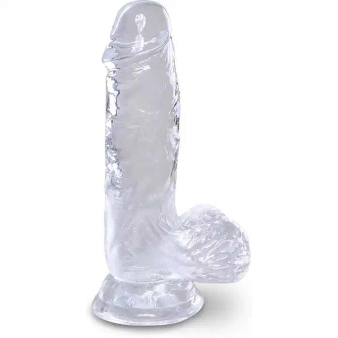 Прозрачный фаллоимитатор King Cock Clear 5 Cock with Balls - 15,2 см - King Cock Clear