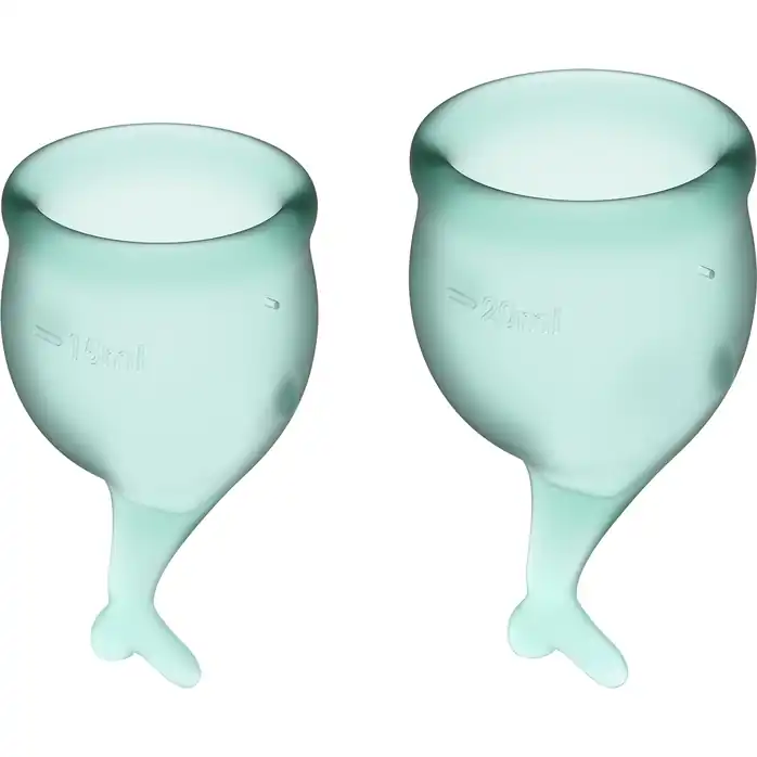 Набор темно-зеленых менструальных чаш Feel secure Menstrual Cup
