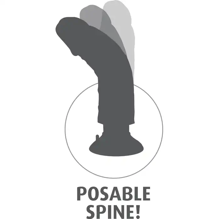 Кофейный вибратор со съемной присоской 7 Vibrating Cock - 20 см - King Cock. Фотография 6.