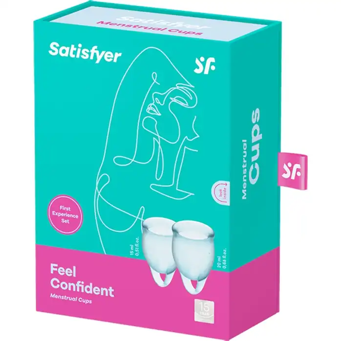 Набор голубых менструальных чаш Feel confident Menstrual Cup. Фотография 4.