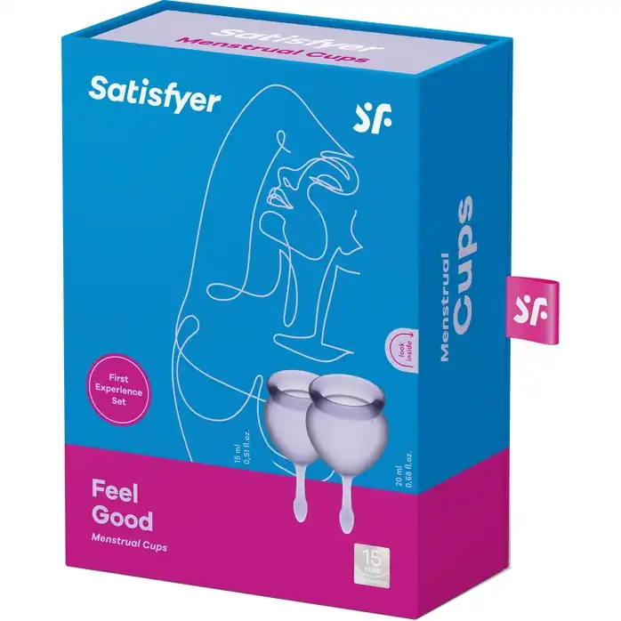 Набор фиолетовых менструальных чаш Feel good Menstrual Cup. Фотография 4.