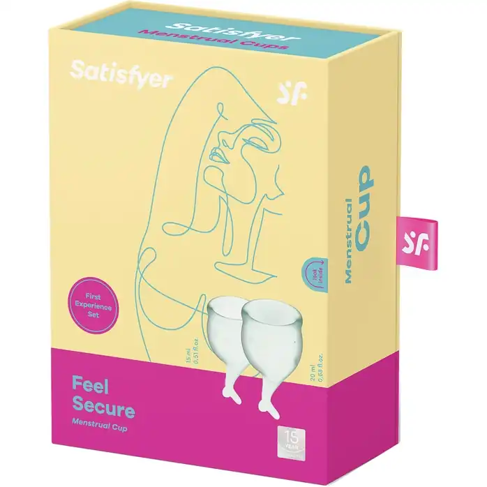 Набор зеленых менструальных чаш Feel secure Menstrual Cup. Фотография 4.