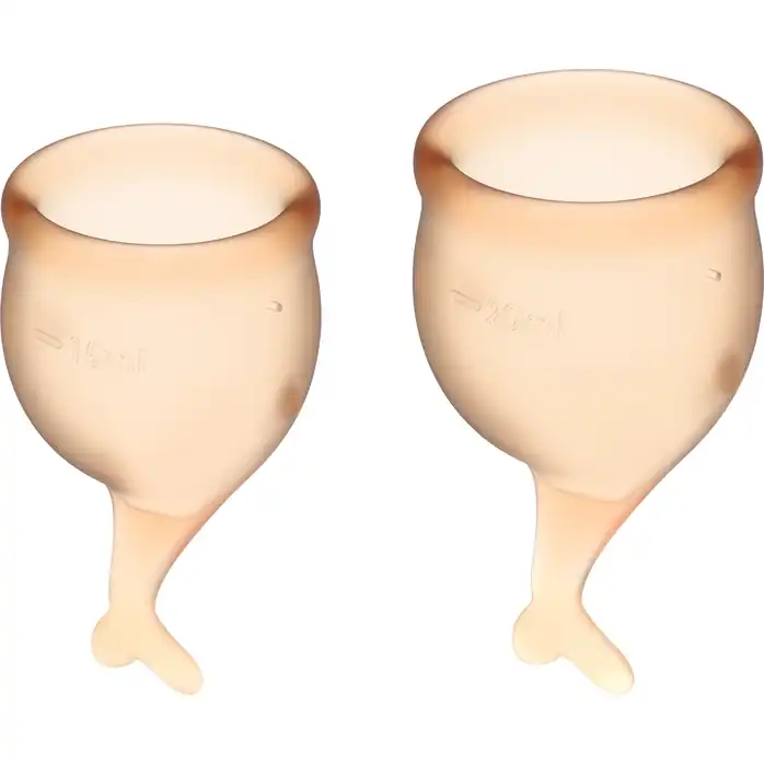 Набор оранжевых менструальных чаш Feel secure Menstrual Cup