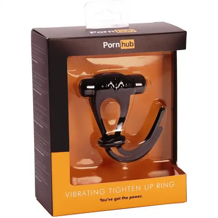 Черное эрекционное лассо с вибрацией Pornhub Tighten Up Ring Cock Ring. Фотография 2.