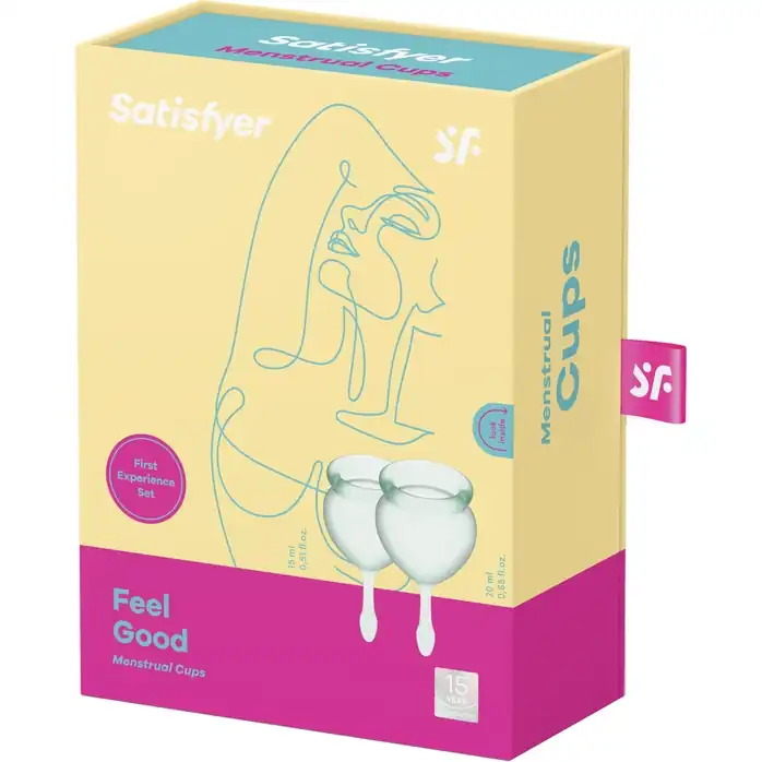Набор зеленых менструальных чаш Feel good Menstrual Cup. Фотография 4.