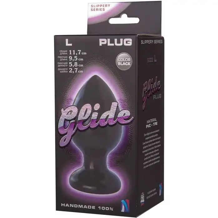 Черный анальный плаг Glide L - 11,7 см - GLIDE. Фотография 3.