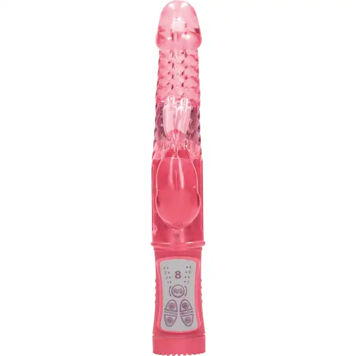 Розовый вибратор-кролик Rotating Rabbit - 23 см - Shots Toys. Фотография 2.