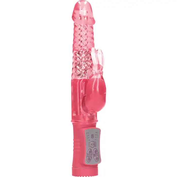 Розовый вибратор-кролик Rotating Rabbit - 23 см - Shots Toys