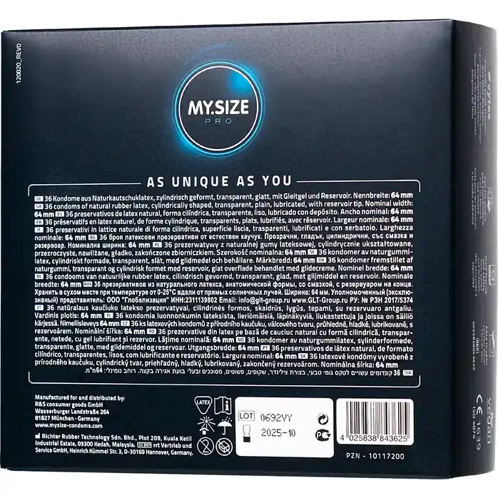 Презервативы MY.SIZE размер 64 - 36 шт. Фотография 8.