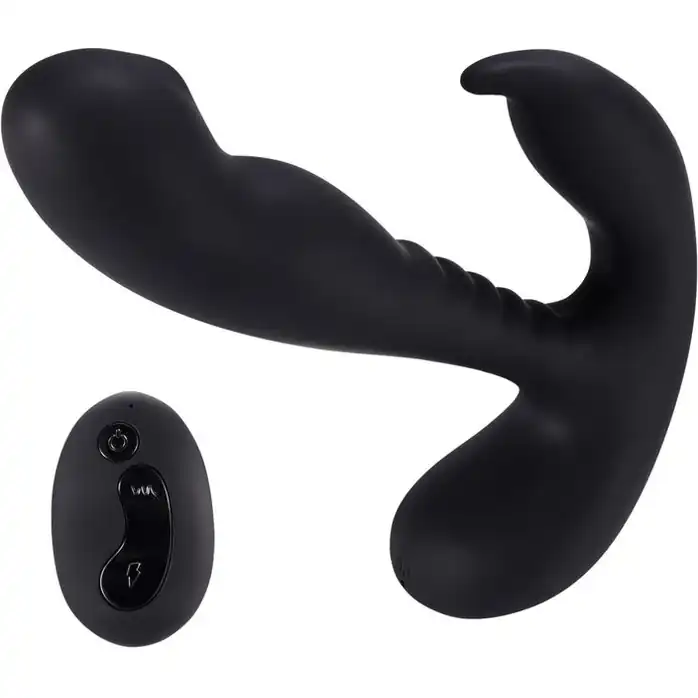 Черный стимулятор простаты Remote Control Prostate Stimulator with Rolling Ball - 13,3 см. Фотография 2.