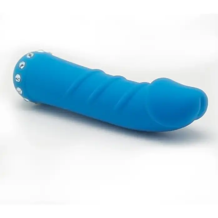 Голубой вибратор SPARKLE SUCCUBI VIBRATING DONG - 14,5 см. Фотография 4.