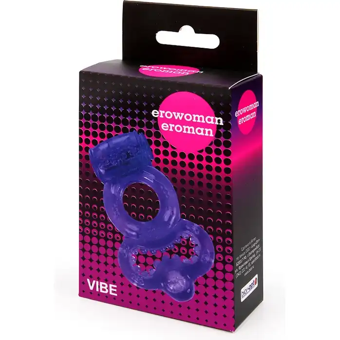 Фиолетовое эрекционное виброкольцо с шипами - EROWOMAN-EROMAN. Фотография 3.