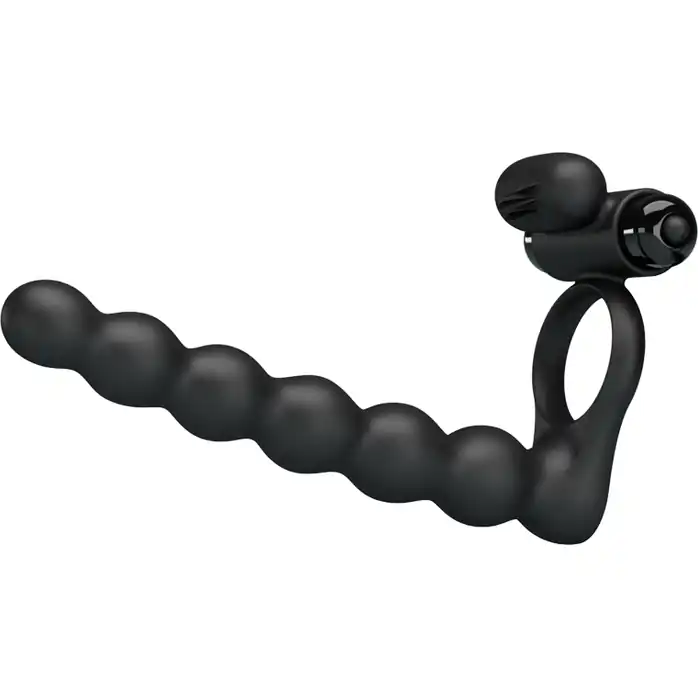Черная насадка для двойной стимуляции Hercules Penis Sheath III - 15,3 см - Pretty Love