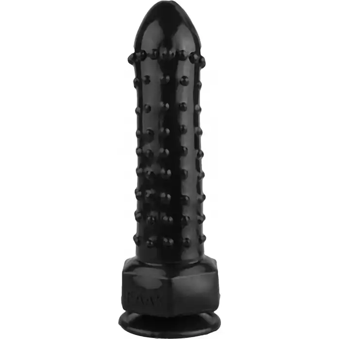 Черный фаллоимитатор с шипиками - 21,5 см - 101Х-XX - Фистинг, гиганты