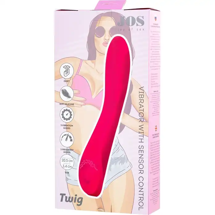 Розовый нереалистичный вибратор JOS Twig - 20,5 см. Фотография 8.