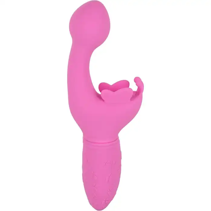 Розовый вибратор-кролик Rechargeable Butterfly Kiss. Фотография 4.