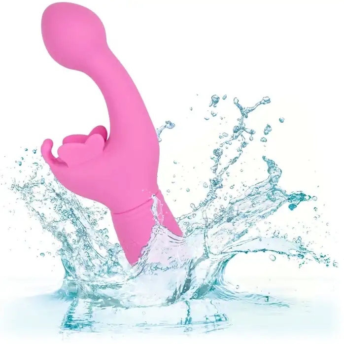 Розовый вибратор-кролик Rechargeable Butterfly Kiss. Фотография 8.