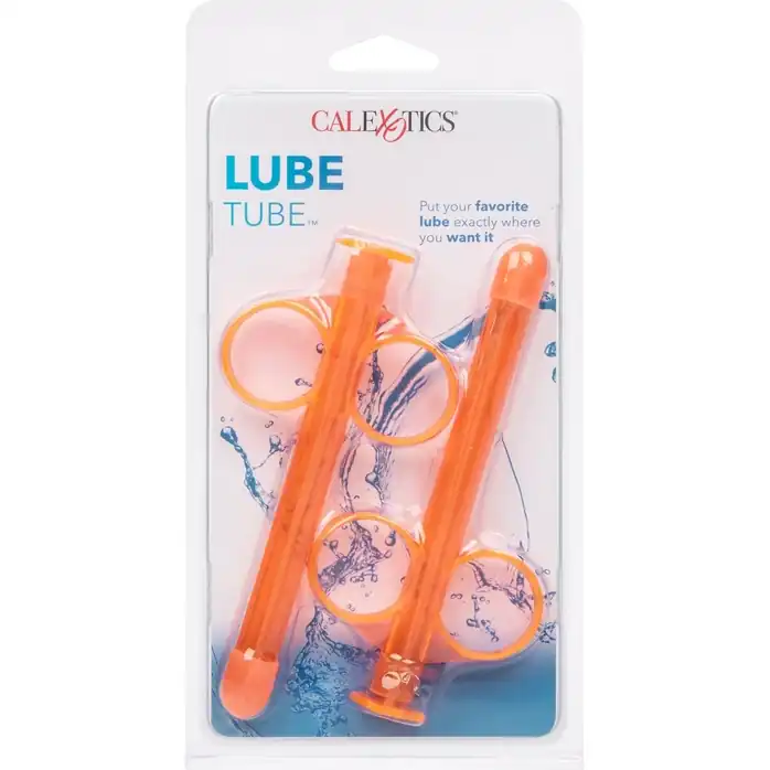 Набор из 2 оранжевых шприцов для введения лубриканта Lube Tube. Фотография 8.
