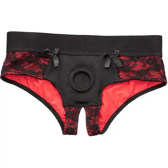Трусики с доступом и съемной насадкой Crotchless Pegging Panty Set S/M - Scandal. Фотография 4.