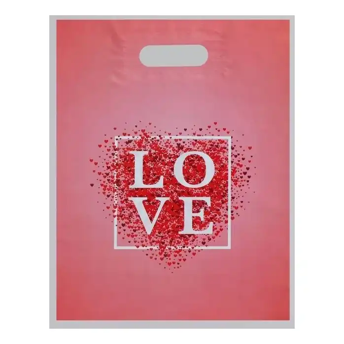 Полиэтиленовый пакет Love - 31 х 40 см - ТикоПластик