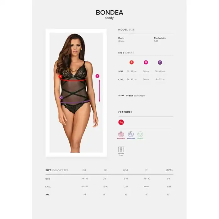 Кружевное полупрозрачное боди Bondea - Sexy. Фотография 5.