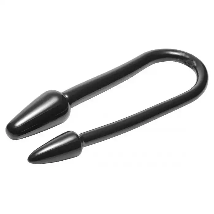 Черный двусторонний анальный стимулятор Ravens Tail 2X Dual Ended Anal Plug - Master Series
