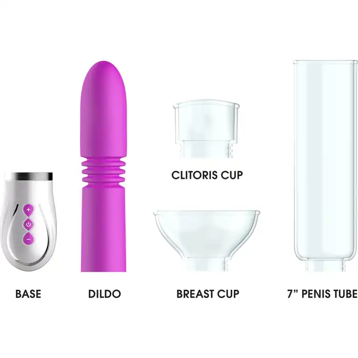 Фиолетовый набор Thruster 4 in 1 Rechargeable Couples Pump Kit - PUMPED. Фотография 3.